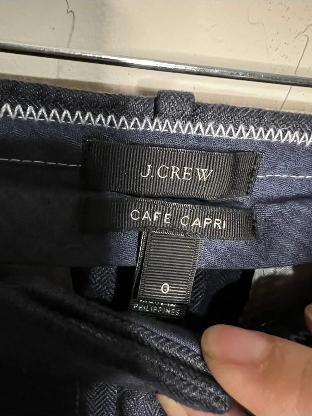 J.Crew Café Capri Blue Linen Blend Slim Crop Office Career Preppy Pants